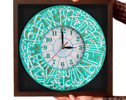 Inscription Clock Panel Frame With Relief Design Of Ziyarat Imam Hussain AS